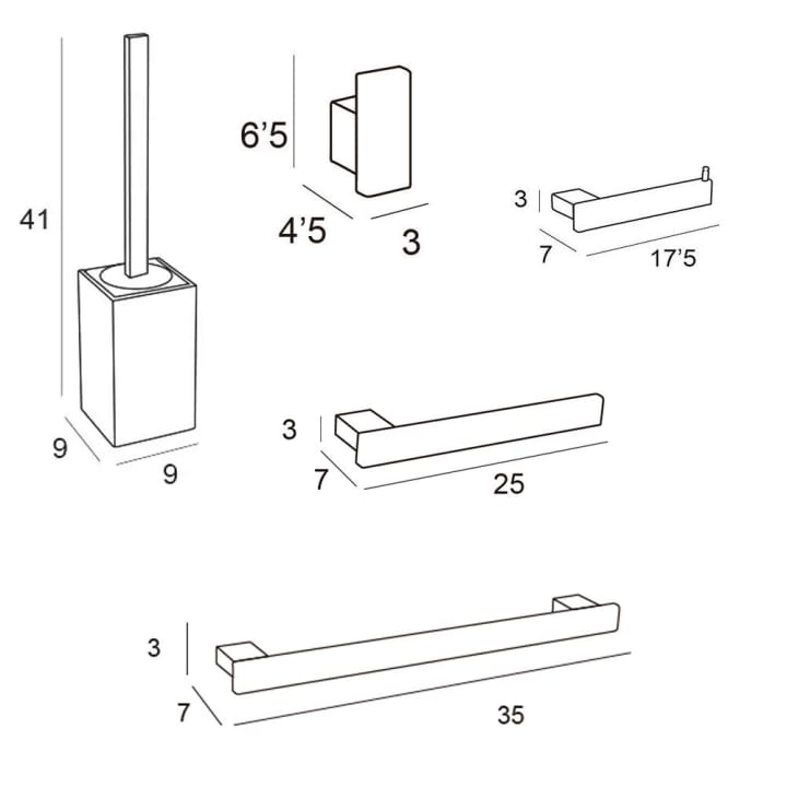Conjunto de accesorios de baño Manillons Torrent Natura 1900 Croquis 6