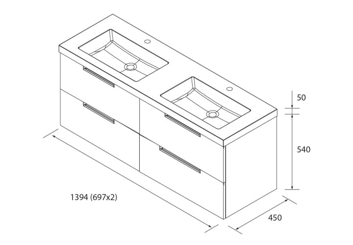 Conjunto mueble de baño Salgar Leni Croquis 20