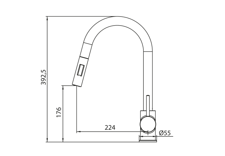 Grifo de cocina GME Round Croquis 1