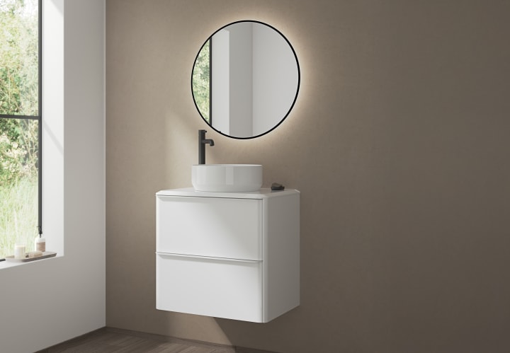 Mueble de baño con encimera blanca de resina Royo Dai Top Ambiente 4