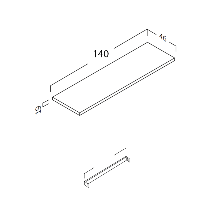 Mueble de baño con encimera de madera Galsaky Coycama Croquis 7