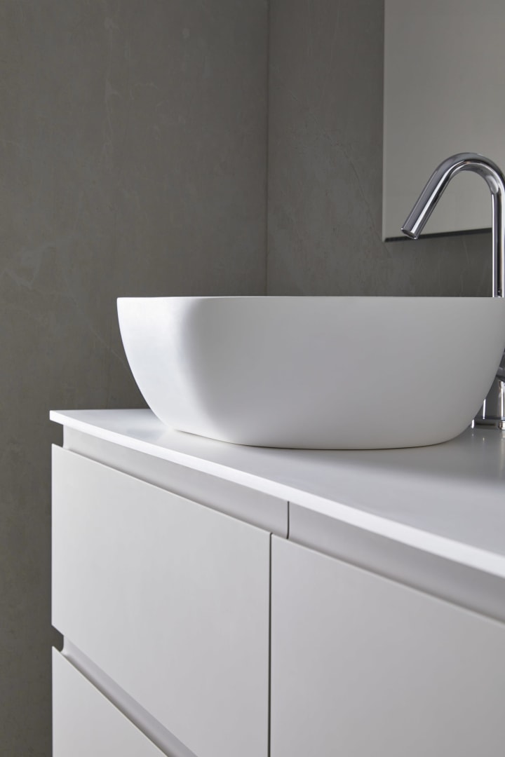 Conjunto mueble de baño con lavabo sobre encimera Sanchis Nice Detalle 3