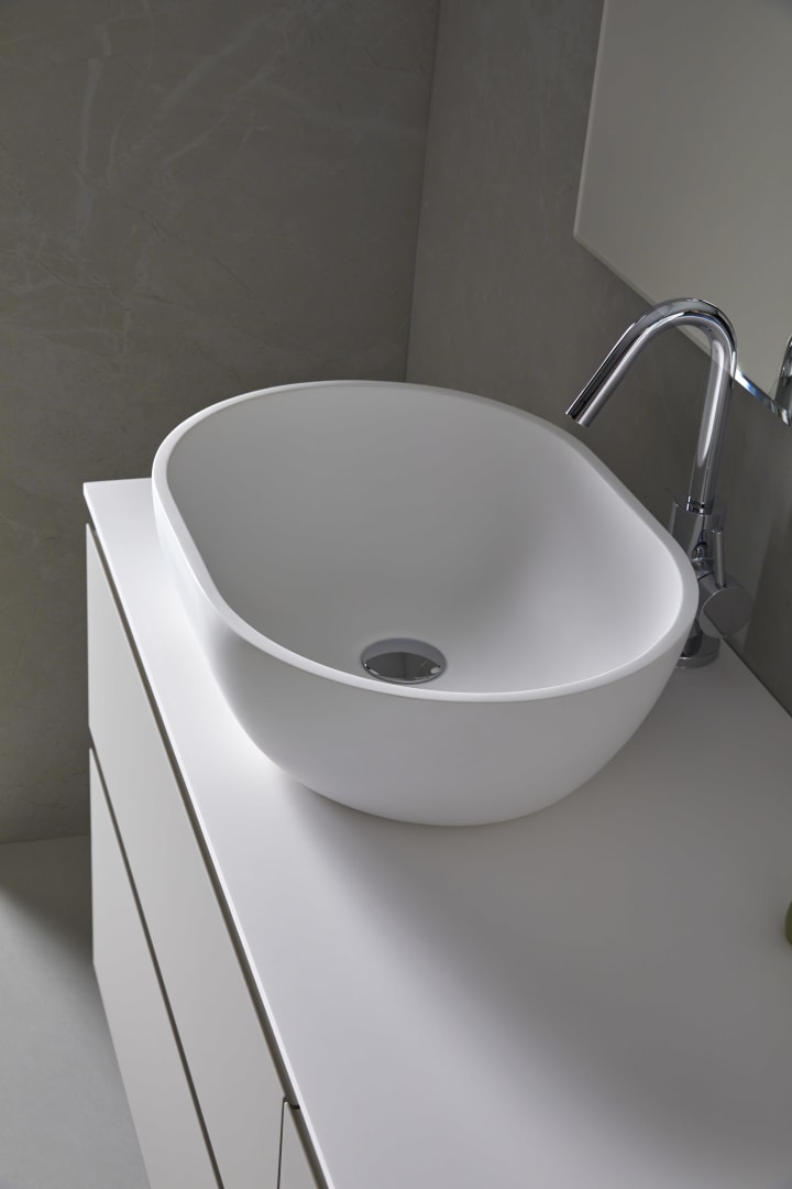 Conjunto mueble de baño con lavabo sobre encimera Sanchis Nice Detalle 2