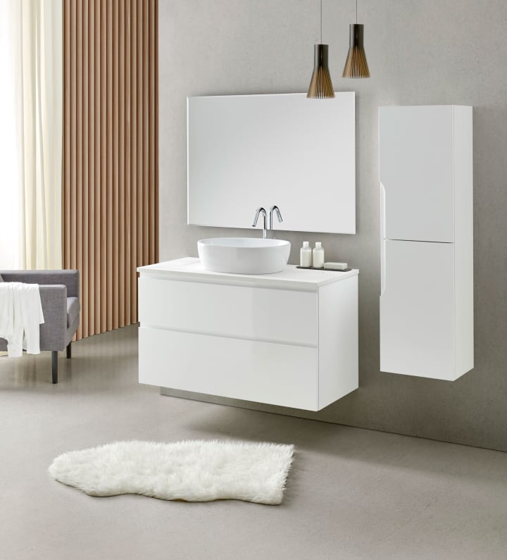 Conjunto mueble de baño con lavabo sobre encimera Sanchis Nice Principal 1