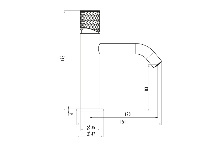 Grifo de lavabo GME Helios Croquis 7