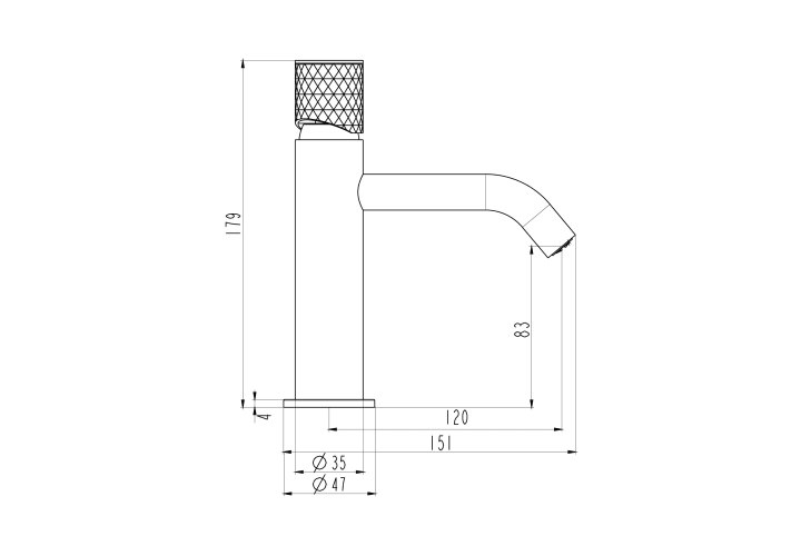 Grifo de lavabo GME Helios Croquis 7