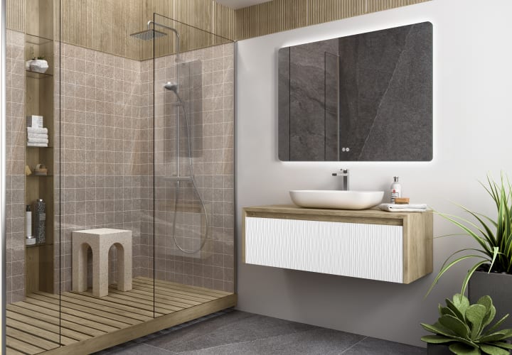 Mueble de baño Coycama lambda con encimera de madera Principal 4