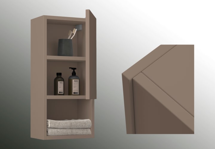 Columna de baño Bruntec Lia con 1 puerta y repisa Ambiente 14