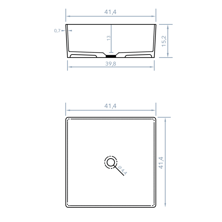 Lavabo sobre encimera Bruntec Cyro Croquis 2