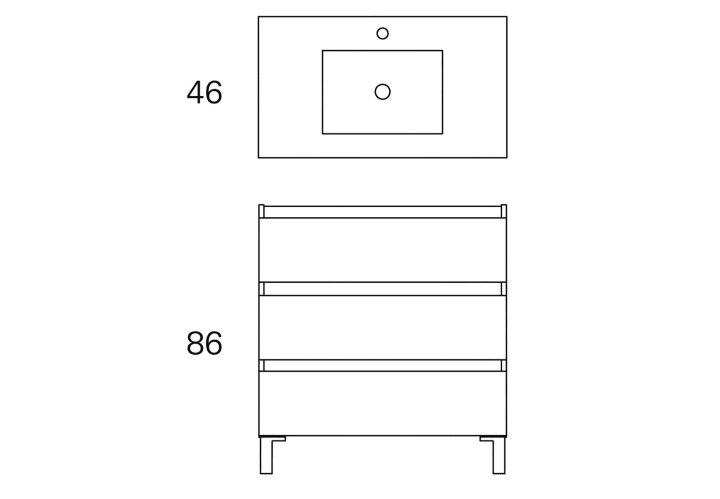 Conjunto mueble de baño Viso Box Croquis 11