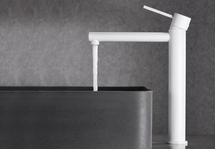 Pack Grifo de lavabo caño alto Imex Milos + Válvula click-clack Ambiente 9