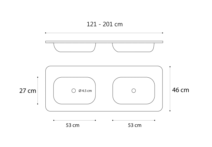 Lavabo encastrado Art and Bath Hermes Croquis 2