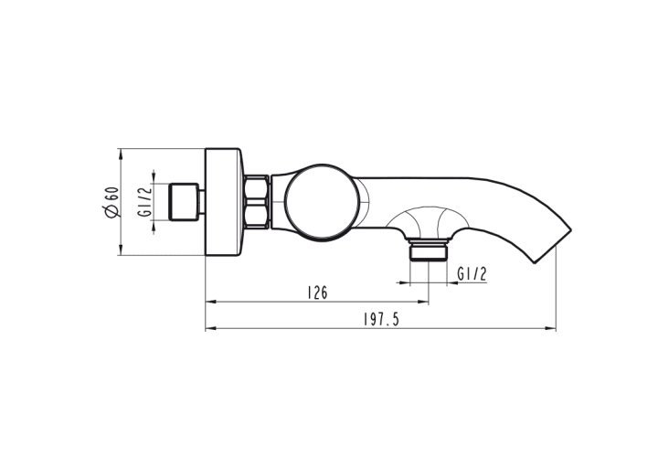 Grifo de bañera de GME Helios Croquis 7