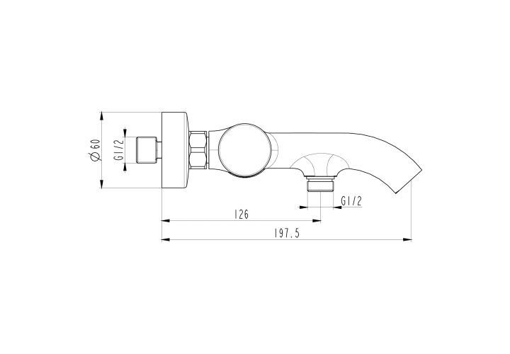 Grifo de bañera de GME Helios Croquis 7