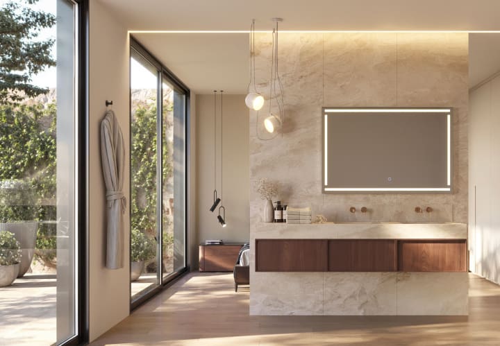 Espejo de baño con luz LED Luna gris  Ledimex Viena Ambiente 4