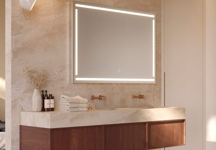 Espejo de baño con luz LED Luna gris  Ledimex Viena Principal 1