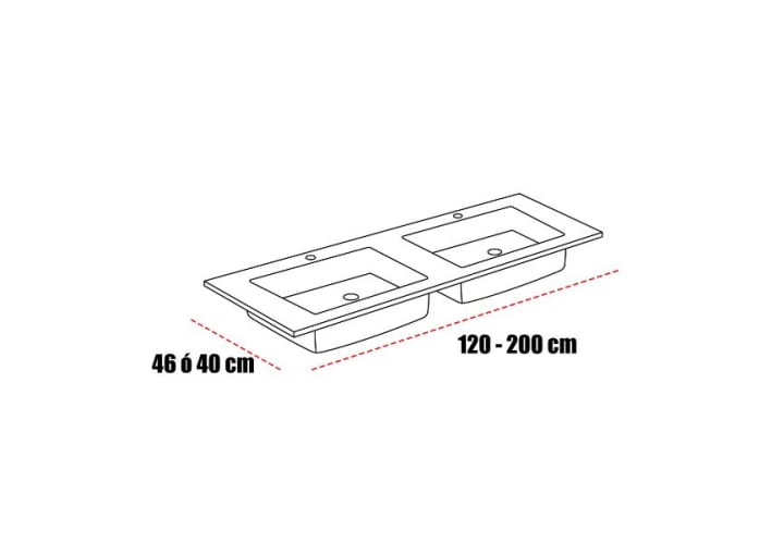 Lavabo encastrado Bruntec Miami Croquis 1