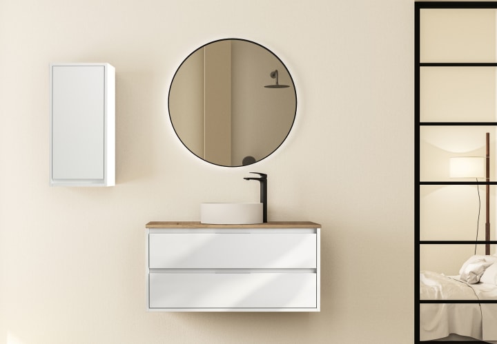 Mueble de baño con encimera de madera Bruntec Boston nórdico Principal 2