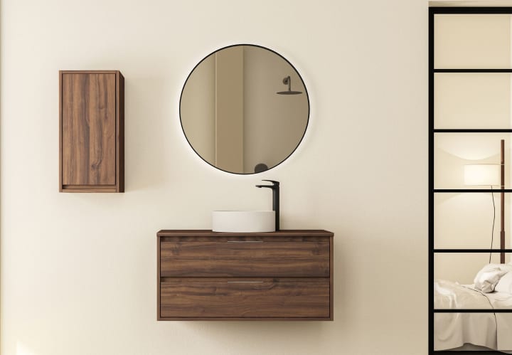 Mueble de baño con encimera de madera Bruntec Boston nórdico Principal 1