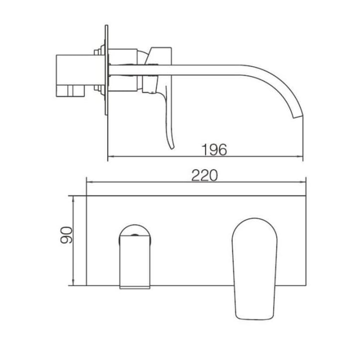 Grifo de lavabo empotrado Imex Malta Croquis 2
