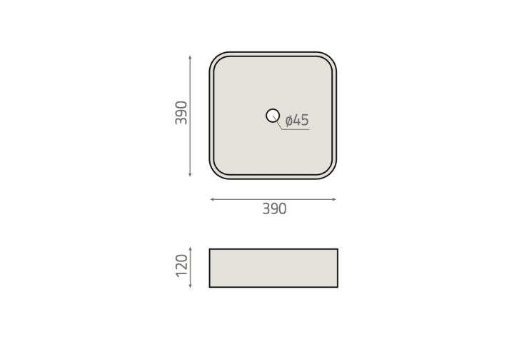 Lavabo sobre encimera BHD Fontibre Croquis 2