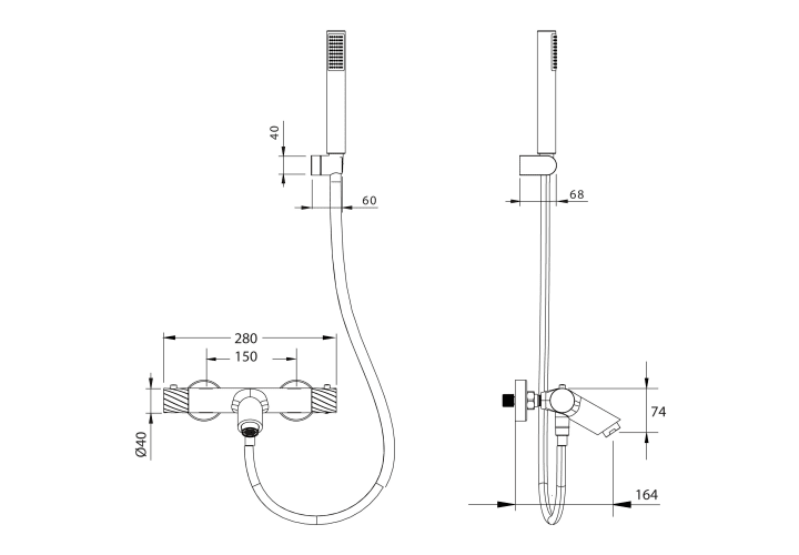 Grifo de bañera Imex Bless Croquis 23