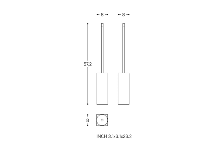 Escobillero de baño Cosmic Metric Croquis 2