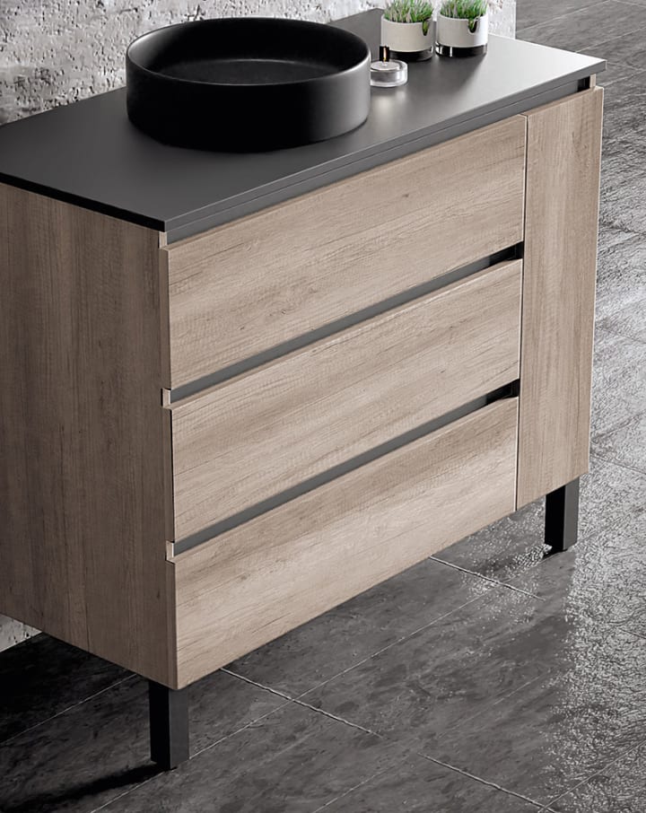 Mueble de baño con encimera de madera Campoaras Kloe Detalle 1