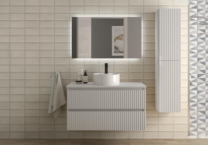 Conjunto mueble de baño Salgar Kira con lavabo sobre encimera Principal 3