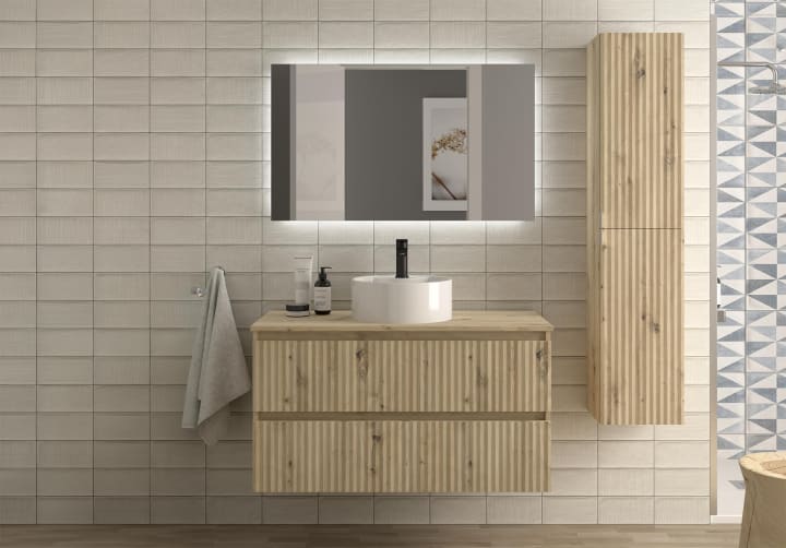 Conjunto mueble de baño Salgar Kira con lavabo sobre encimera Principal 1