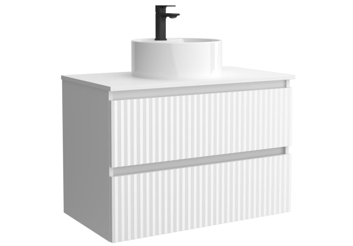 Conjunto mueble de baño Salgar Kira con lavabo sobre encimera Detalle 9