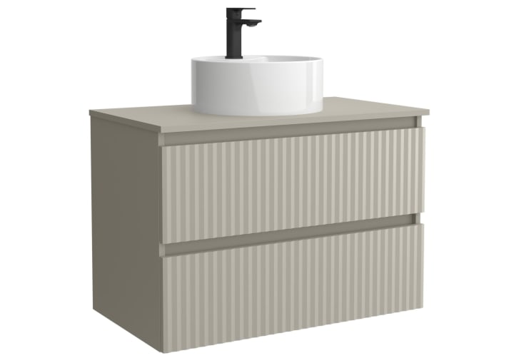 Conjunto mueble de baño Salgar Kira con lavabo sobre encimera Detalle 7