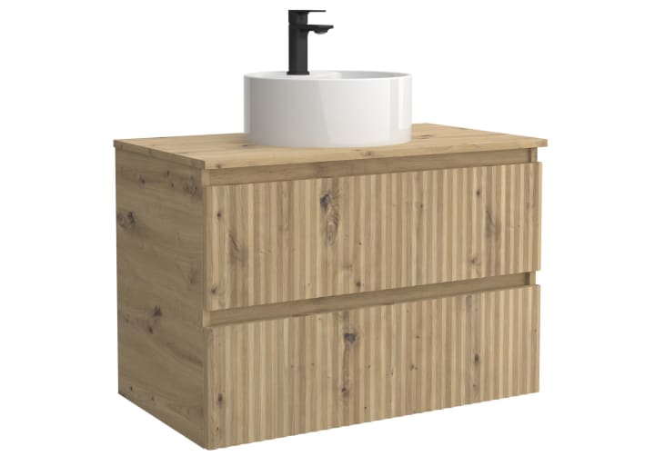 Conjunto mueble de baño Salgar Kira con lavabo sobre encimera Detalle 6