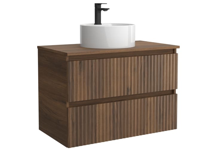 Conjunto mueble de baño Salgar Kira con lavabo sobre encimera Detalle 8