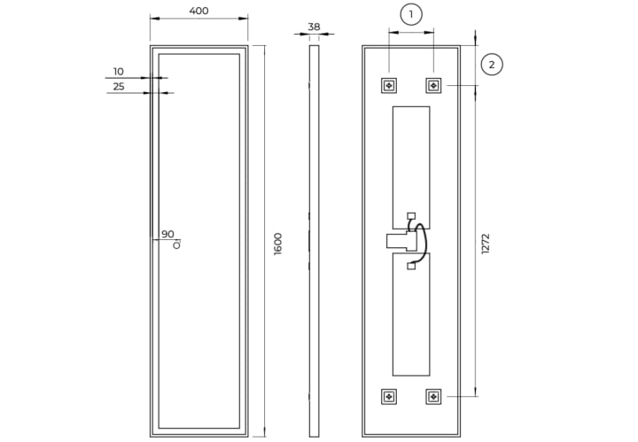 Espejo de baño con luz LED Ledimex New York Croquis 12