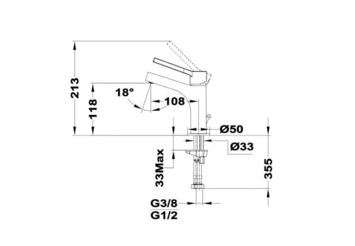 Grifo de lavabo L Strohm Teka Dessin Croquis 2
