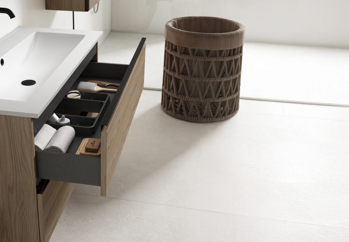 Conjunto de mueble de baño con banquillo con lavabo Flat Viso Verso Detalle 14