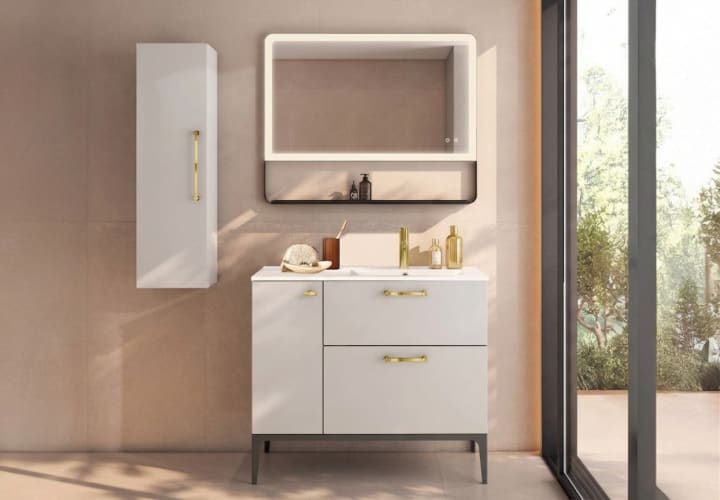 Conjunto de mueble de baño con banquillo con lavabo Flat Viso Verso Principal 2
