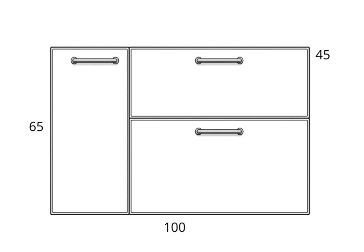 Conjunto de mueble de baño con banquillo con lavabo Flat Viso Verso Croquis 15