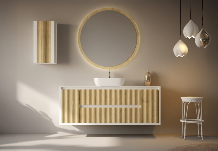 Mueble de baño con encimera de madera maciza Bruntec Alpes 13 Principal 3