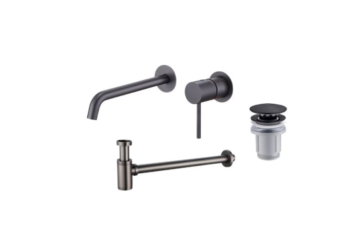 Pack grifo de lavabo empotrado Monza + Válvula click-clack + Sifón visto redondo de Imex Principal 3
