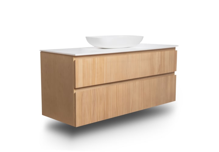 Mueble de baño madera maciza con encimera de solid surface Bruntec Alpes 1 Detalle 2