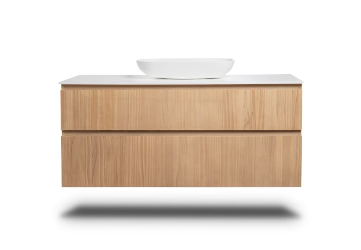 Mueble de baño madera maciza con encimera de solid surface Bruntec Alpes 1 Detalle 3