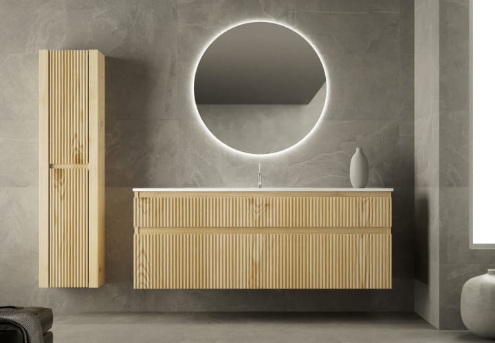 Conjunto de mueble de baño de madera maciza palilleria Bruntec Alpes 2 Principal 1