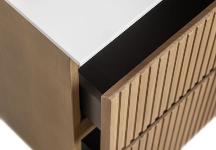 Conjunto de mueble de baño de madera maciza palilleria Bruntec Alpes 2 Detalle 5