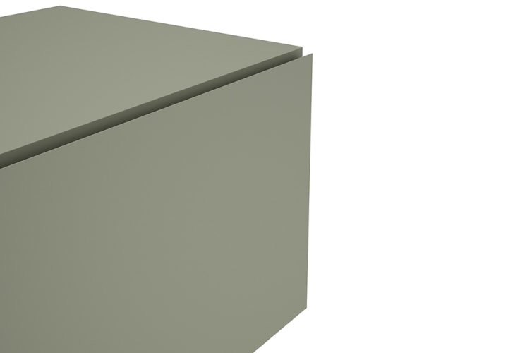 Mueble de baño con encimera de madera 10 cm de altura en color Valenti con cajonera Visobath Nomad Detalle 14