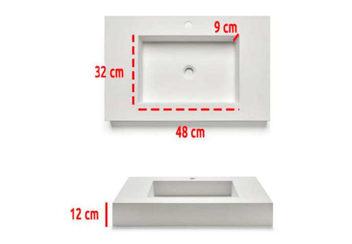 Lavabo sobre encimera Bruntec Padova Croquis 1