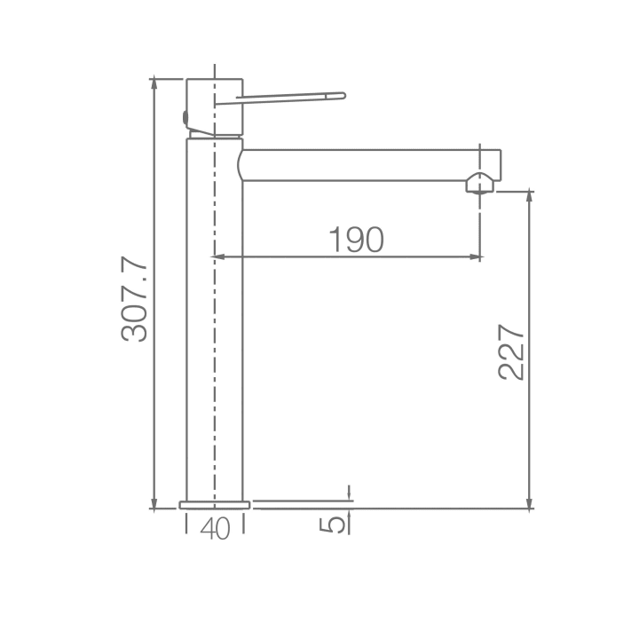 Grifo de lavabo Imex Milos Stick Croquis 11