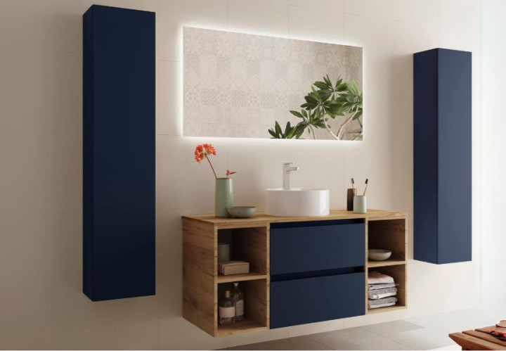 Conjunto mueble de baño con lavabo sobre encimera Salgar Bequia Principal 3