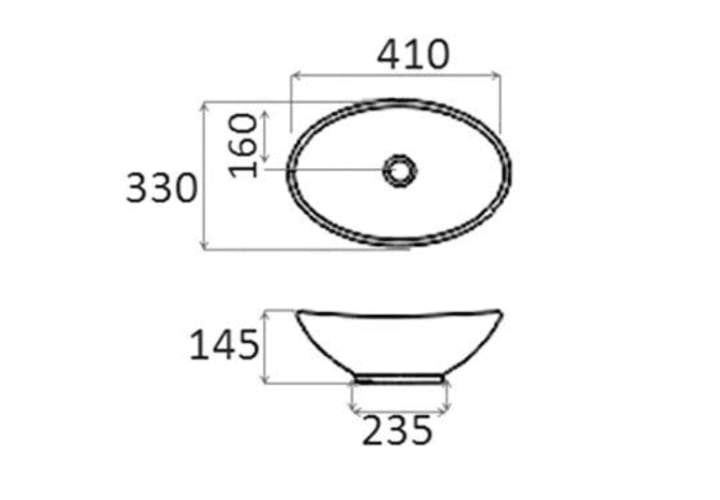 Lavabo sobre encimera Bruntec Level Croquis 2